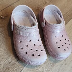 Pink Fur Lined Crocs, J3
